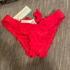 Seafolly red bikini bottom NWT